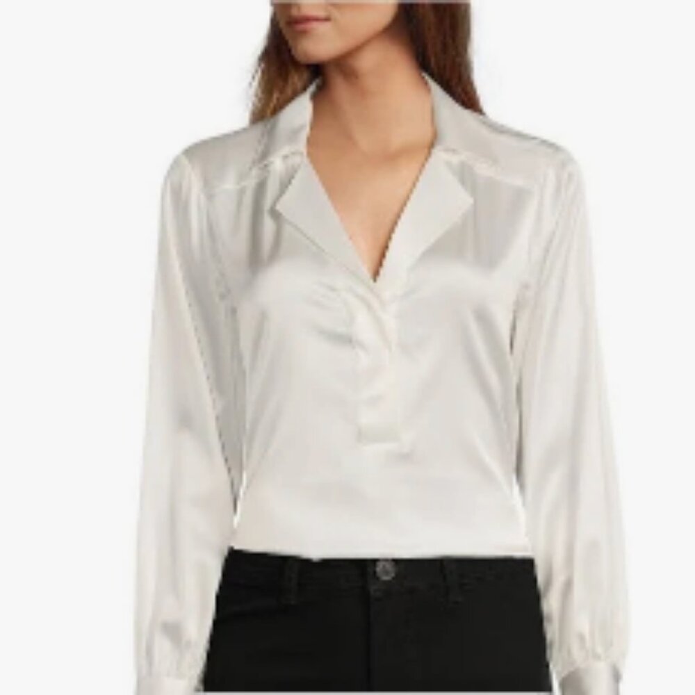 Antonio Melani SILK White Button Down top